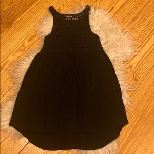 Billabong crochet and crepe black cotton dress